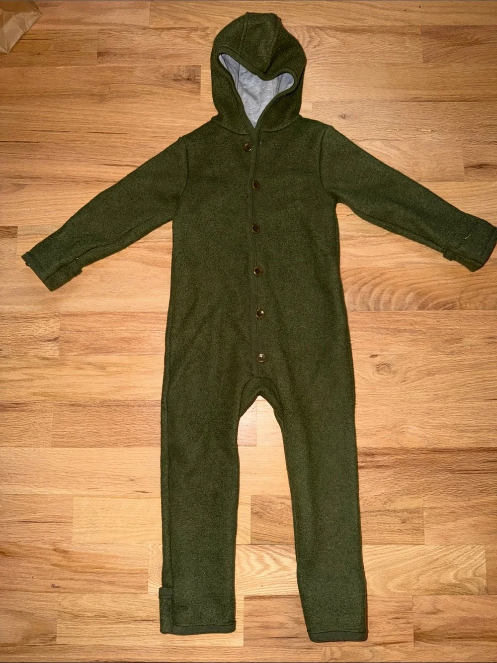 Disana Olive Green Boiled Wool Overall kids size EUR 98/104 US 2-3 years